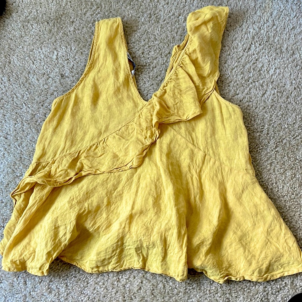 Zara Yellow Ruffle Tank